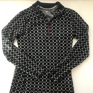 Zippered merino wool mock neck tee